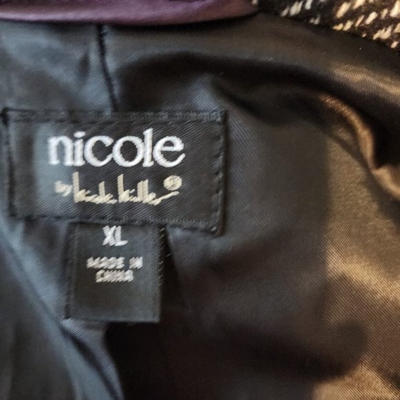 Nicole by Nicole Miller Poly Acrylic Rayon Cotton & Wool Blend Belted Peacoat - Picture 4 of 12